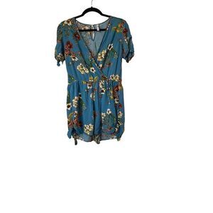 Xhilaration Bright Blue Floral Romper